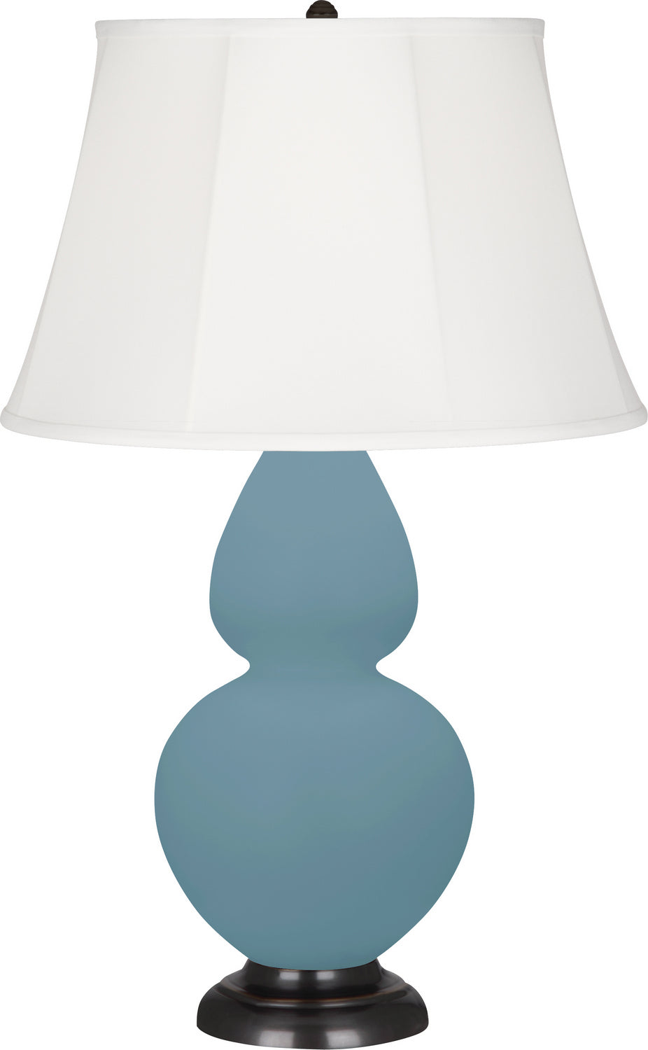 Robert Abbey - MOB56 - One Light Table Lamp - Double Gourd - Matte Steel Blue Glazed Ceramic w/Deep Patina Bronze