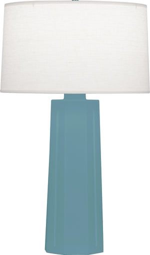 Robert Abbey - MOB60 - One Light Table Lamp - Mason - Matte Steel Blue Glazed Ceramic