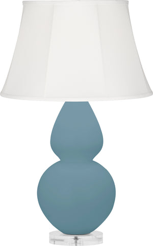 Robert Abbey - MOB61 - One Light Table Lamp - Double Gourd - Matte Steel Blue Glazed Ceramic w/Lucite Base