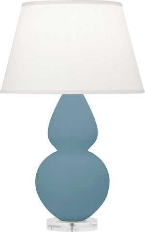 Robert Abbey - MOB62 - One Light Table Lamp - Double Gourd - Matte Steel Blue Glazed Ceramic w/Lucite Base