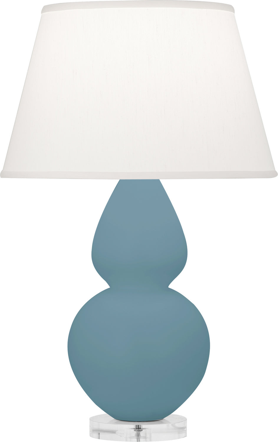 Robert Abbey - MOB62 - One Light Table Lamp - Double Gourd - Matte Steel Blue Glazed Ceramic w/Lucite Base