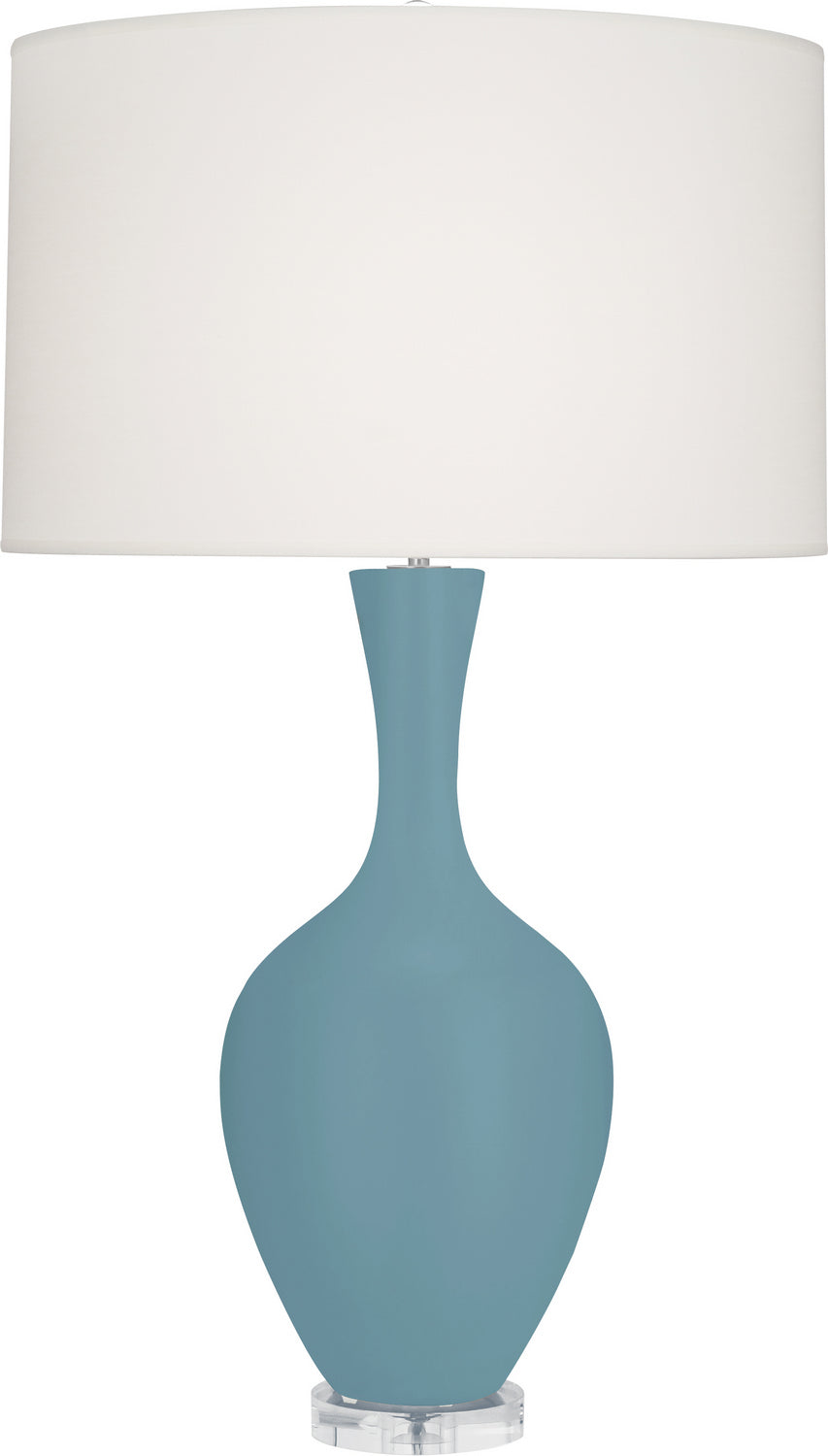 Robert Abbey - MOB80 - One Light Table Lamp - Audrey - Matte Steel Blue Glazed Ceramic