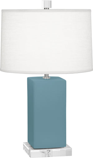 Robert Abbey - MOB90 - One Light Accent Lamp - Harvey - Matte Steel Blue Glazed Ceramic