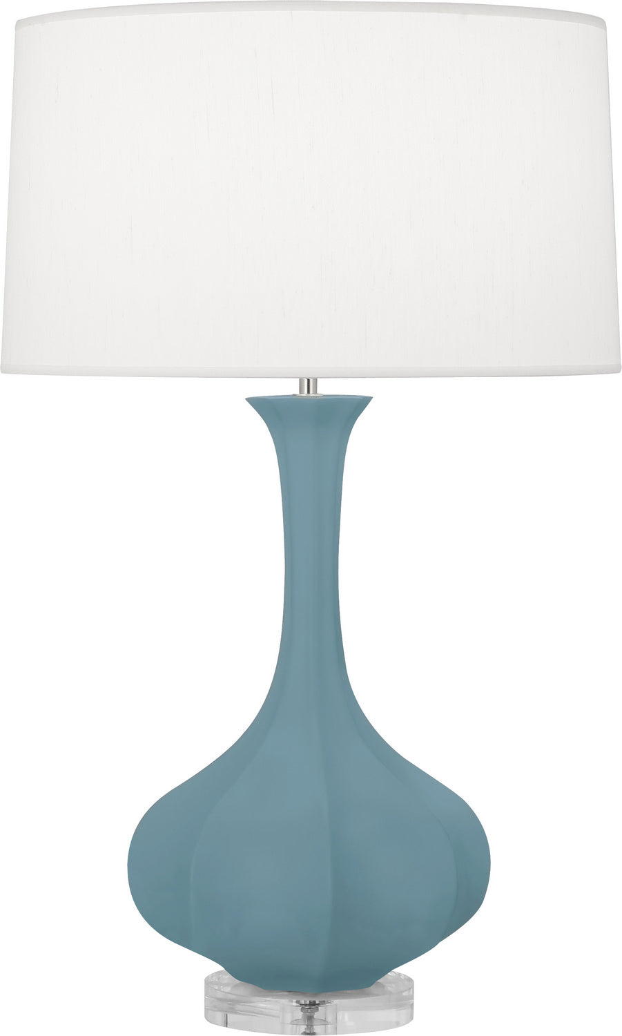 Robert Abbey - MOB96 - One Light Table Lamp - Pike - Matte Steel Blue Glazed Ceramic w/Lucite Base