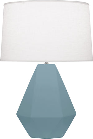 Robert Abbey - MOB97 - One Light Table Lamp - Delta - Matte Steel Blue Glazed Ceramic