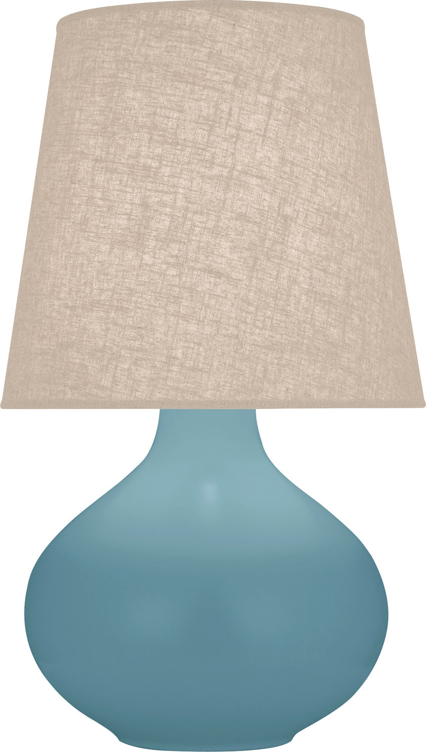 Robert Abbey - MOB98 - One Light Table Lamp - June - Matte Steel Blue Glazed Ceramic