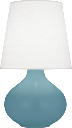 Robert Abbey - MOB99 - One Light Table Lamp - June - Matte Steel Blue Glazed Ceramic