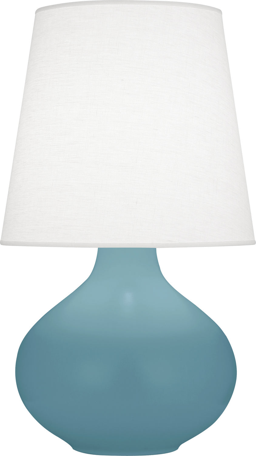 Robert Abbey - MOB99 - One Light Table Lamp - June - Matte Steel Blue Glazed Ceramic