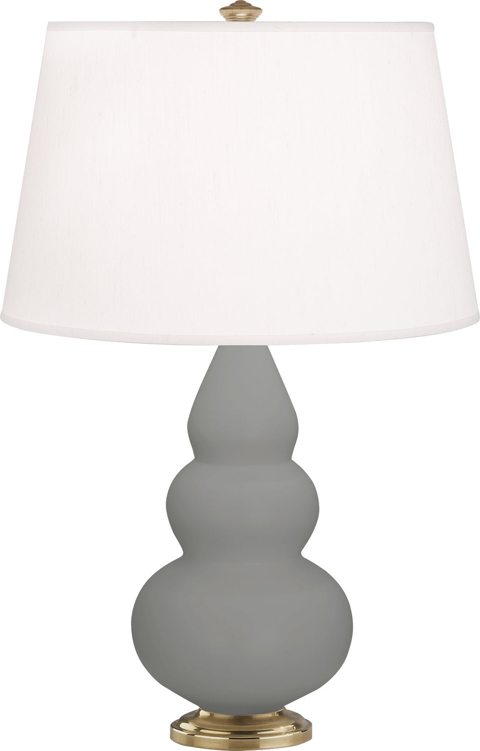 Robert Abbey - MST30 - One Light Accent Lamp - Small Triple Gourd - Matte Smokey Taupe Glazed Ceramic w/Antique Natural Brass