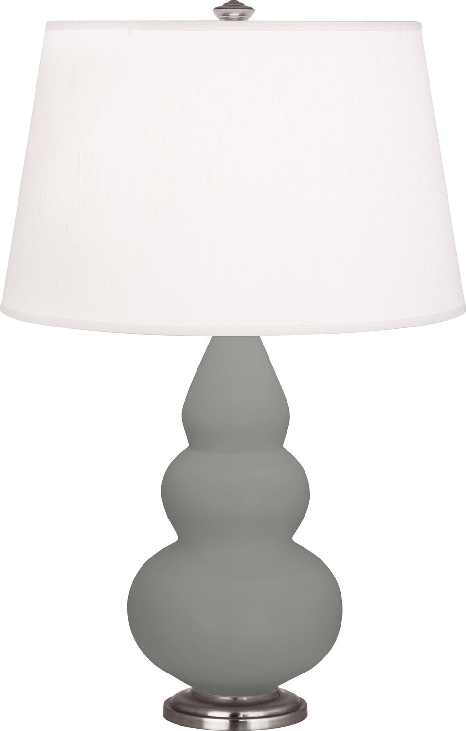 Robert Abbey - MST32 - One Light Accent Lamp - Small Triple Gourd - Matte Smokey Taupe Glazed Ceramic w/Antique Silver