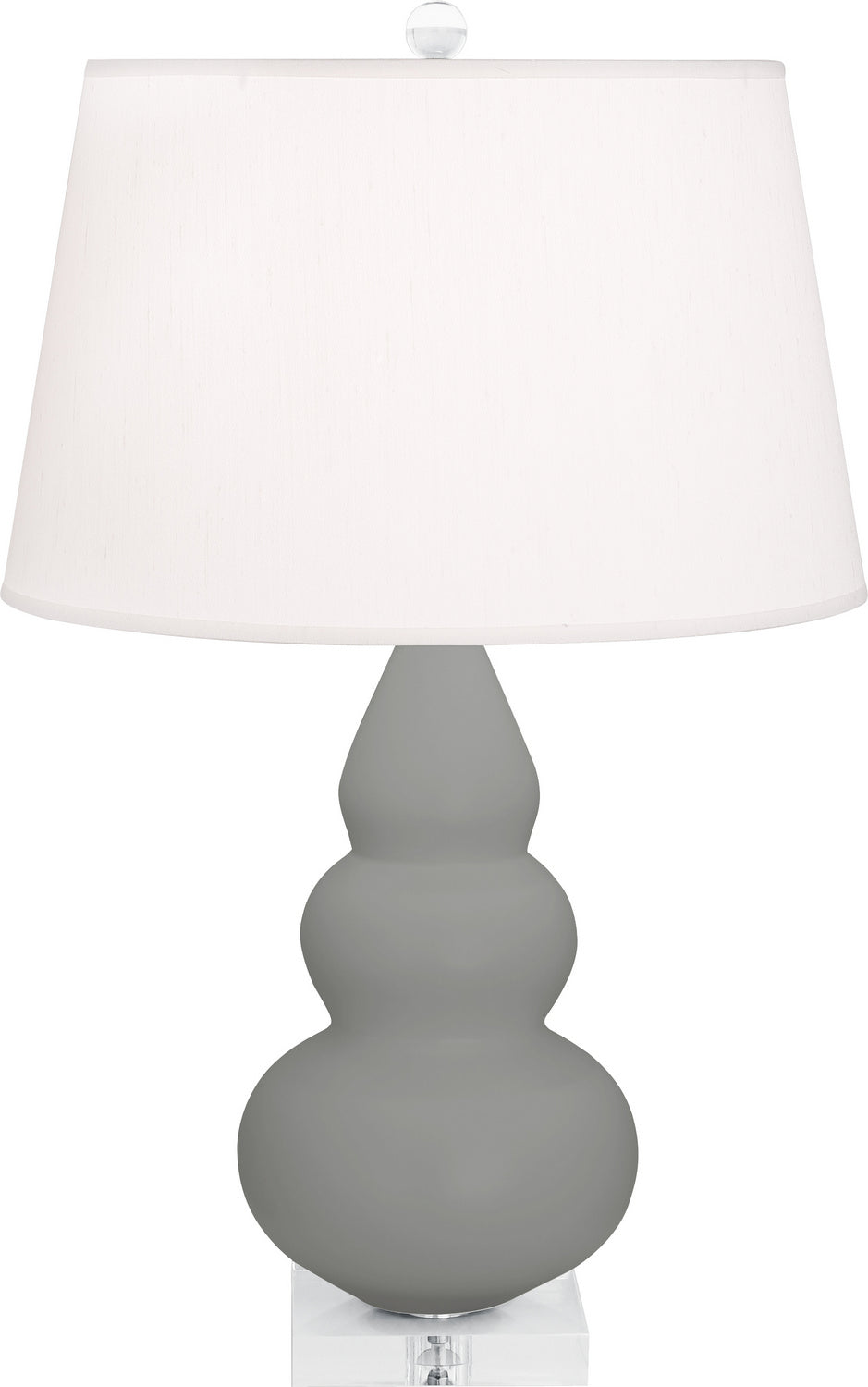 Robert Abbey - MST33 - One Light Accent Lamp - Small Triple Gourd - Matte Smokey Taupe Glazed Ceramic w/Lucite