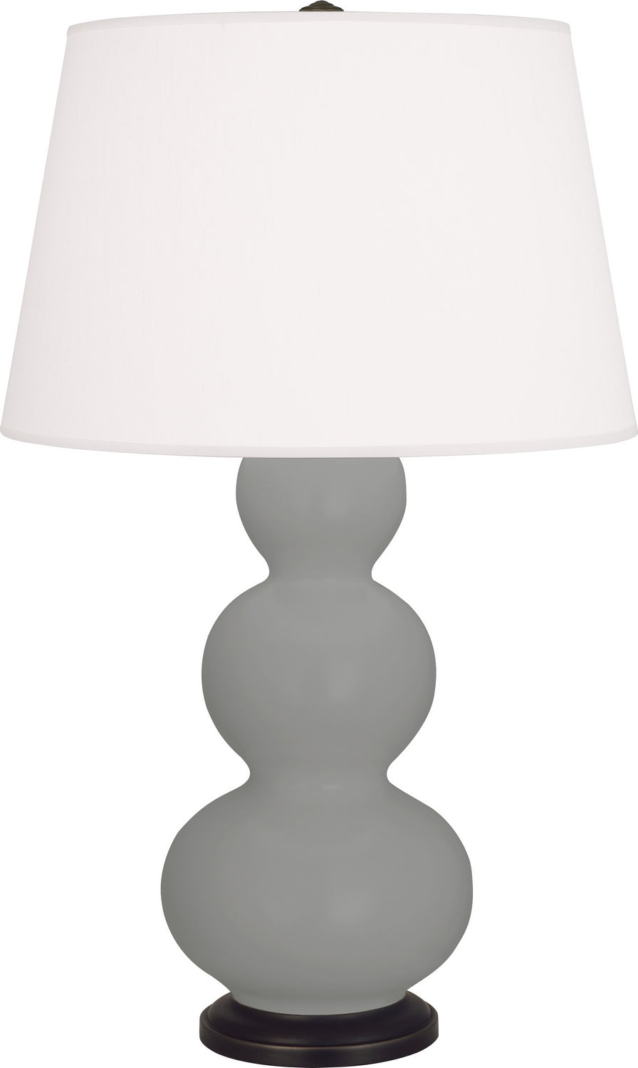 Robert Abbey - MST41 - One Light Table Lamp - Triple Gourd - Matte Smokey Taupe Glazed Ceramic w/Deep Patina Bronze