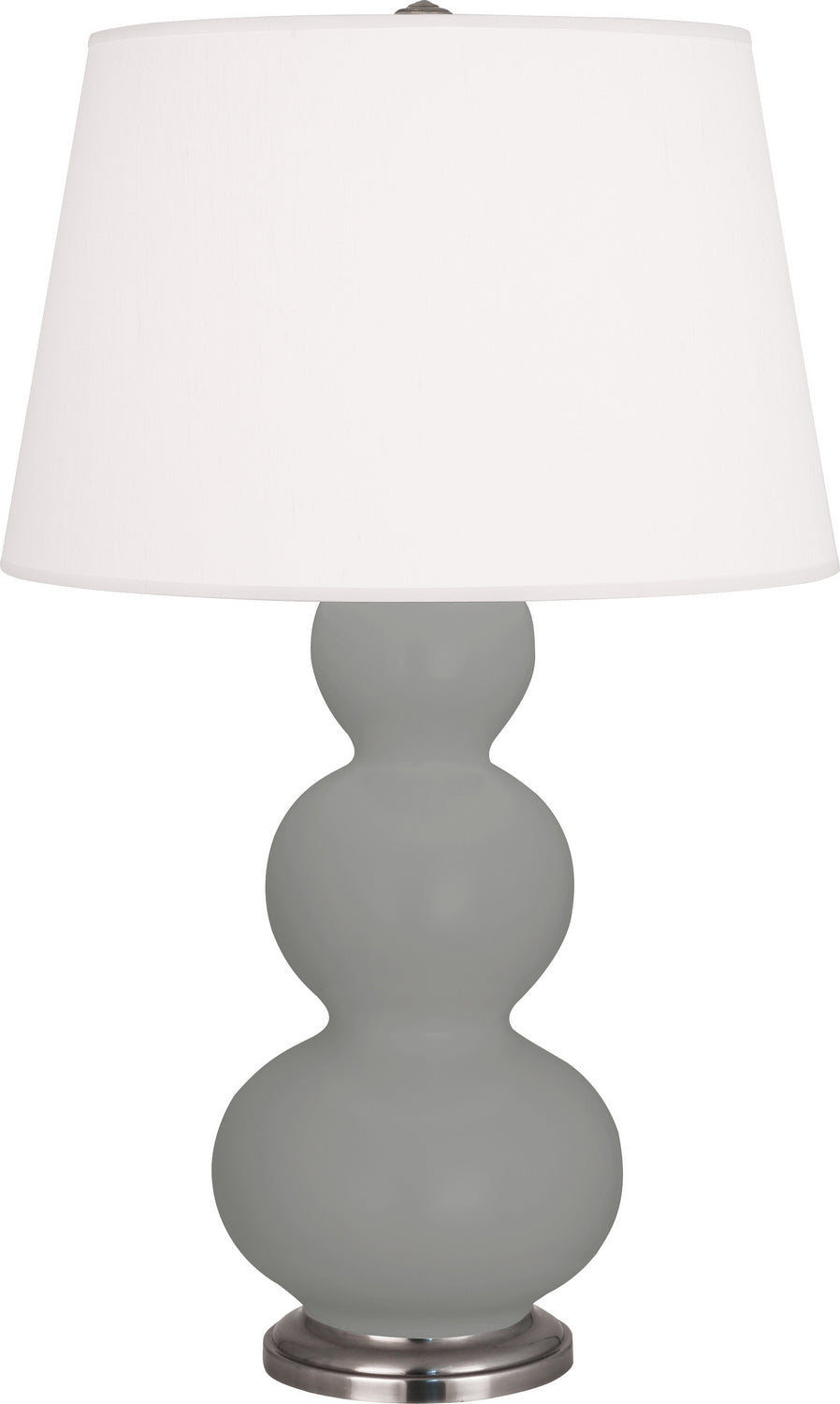 Robert Abbey - MST42 - One Light Table Lamp - Triple Gourd - Matte Smokey Taupe Glazed Ceramic w/Antique Silver