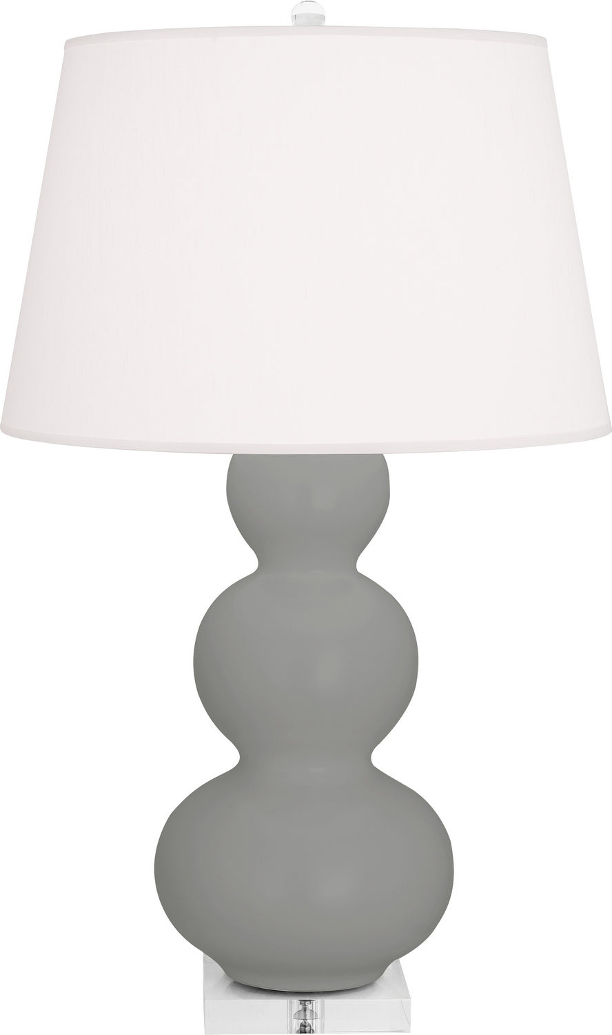 Robert Abbey - MST43 - One Light Table Lamp - Triple Gourd - Matte Smokey Taupe Glazed Ceramic w/Lucite