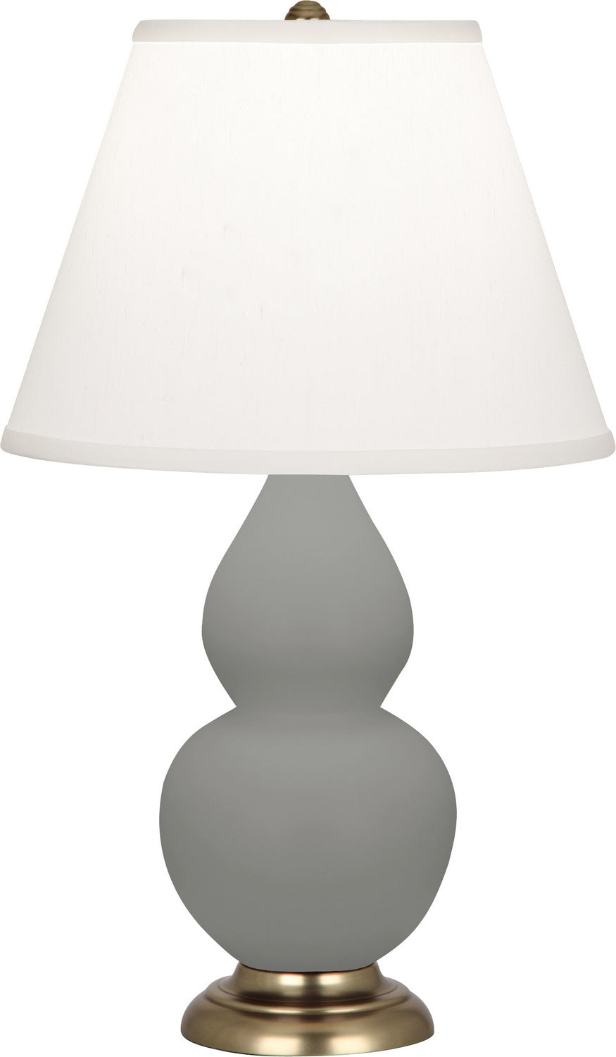 Robert Abbey - MST50 - One Light Accent Lamp - Small Double Gourd - Matte Smokey Taupe Glazed Ceramic w/Antique Natural Brass