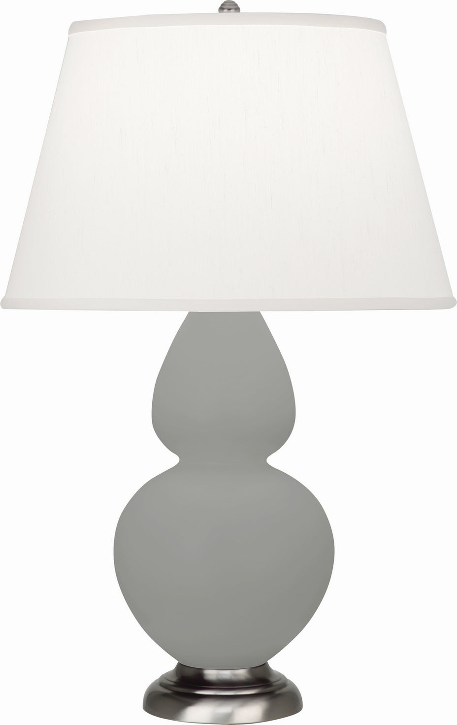 Robert Abbey - MST59 - One Light Table Lamp - Double Gourd - Matte Smokey Taupe Glazed Ceramic w/Antique Silver