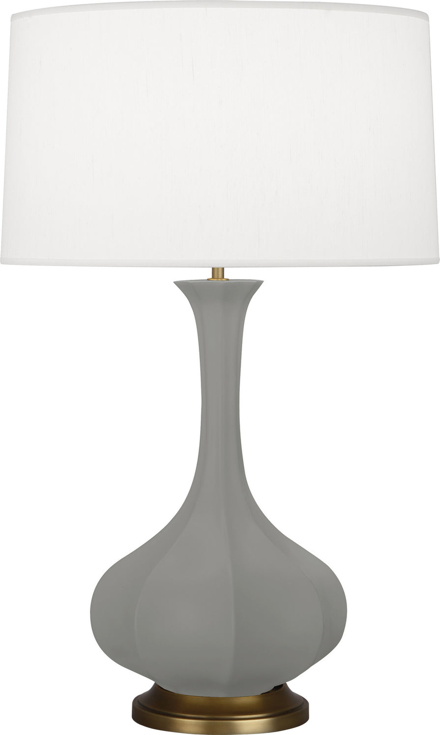 Robert Abbey - MST94 - One Light Table Lamp - Pike - Matte Smokey Taupe Glazed Ceramic w/Aged Brass