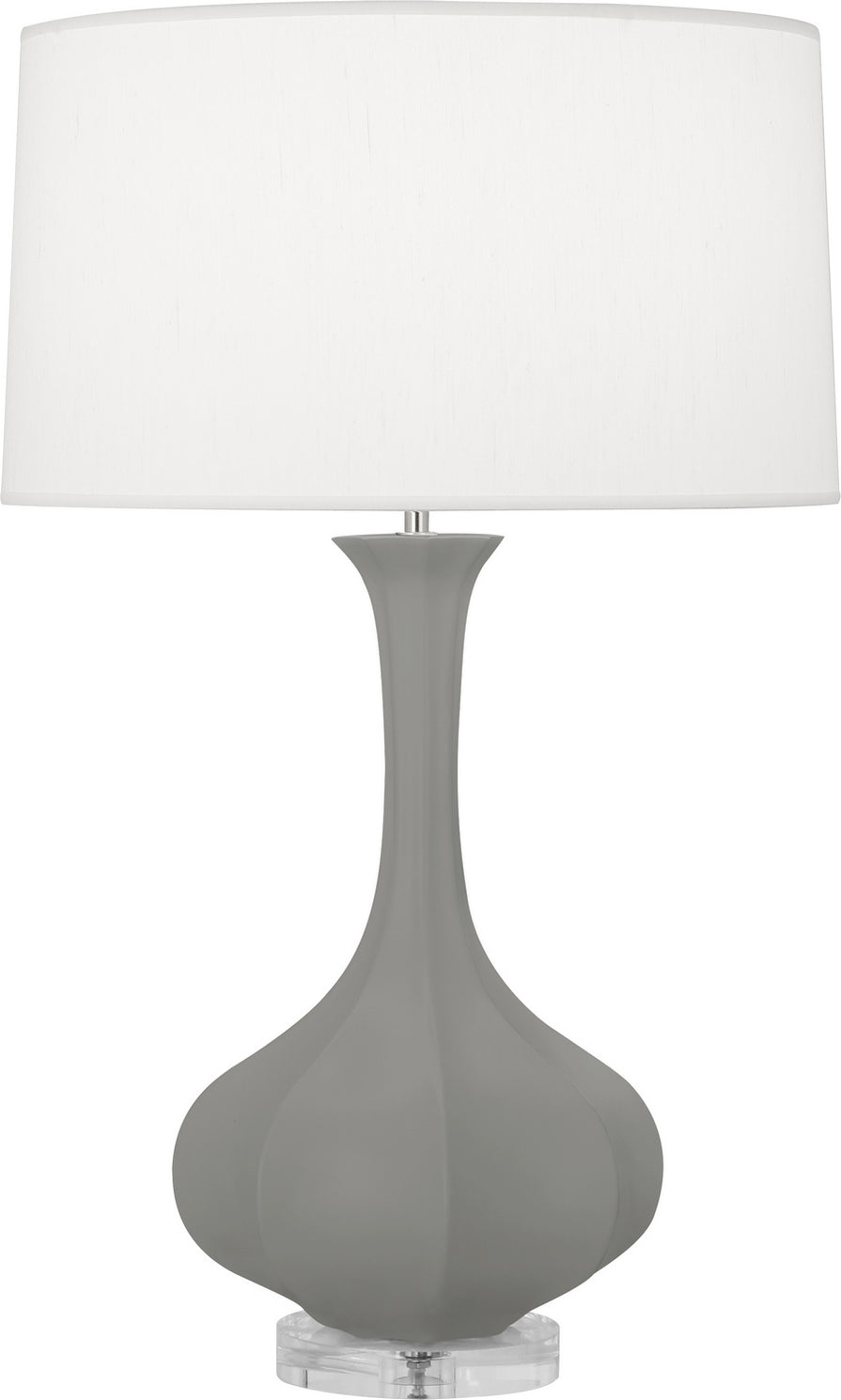 Robert Abbey - MST96 - One Light Table Lamp - Pike - Matte Smokey Taupe Glazed Ceramic w/Lucite
