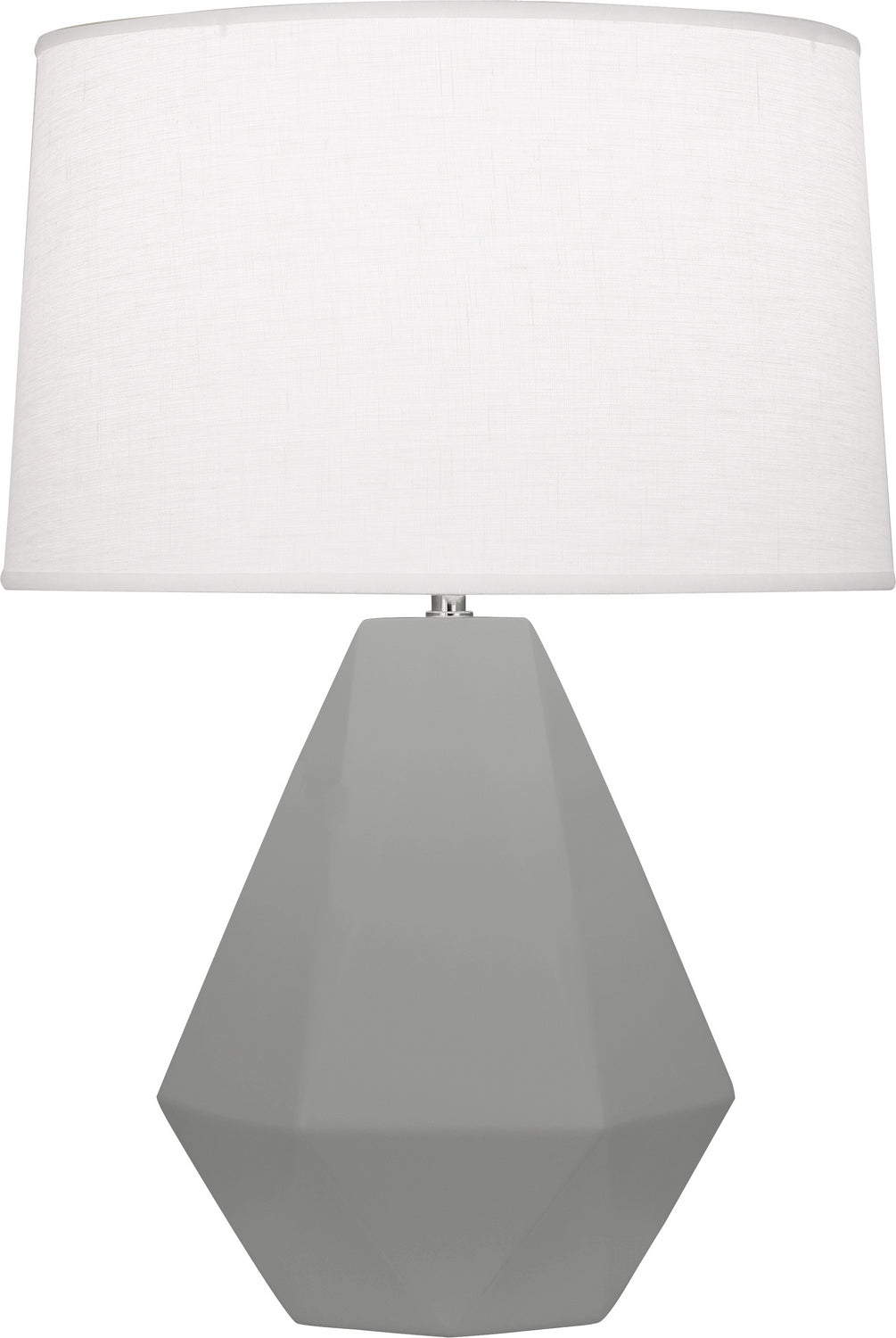 Robert Abbey - MST97 - One Light Table Lamp - Delta - Matte Smokey Taupe Glazed Ceramic w/Polished Nickel