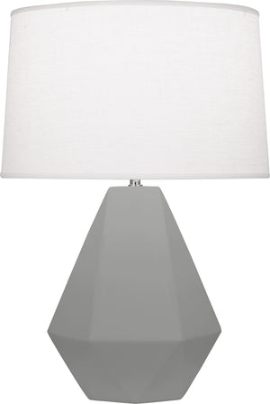 Robert Abbey - MST97 - One Light Table Lamp - Delta - Matte Smoky Taupe Glazed Ceramic w/Polished Nickel