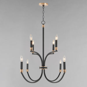 Maxim - 11378BKAB - Eight Light Chandelier - Charlton - Black / Antique Brass