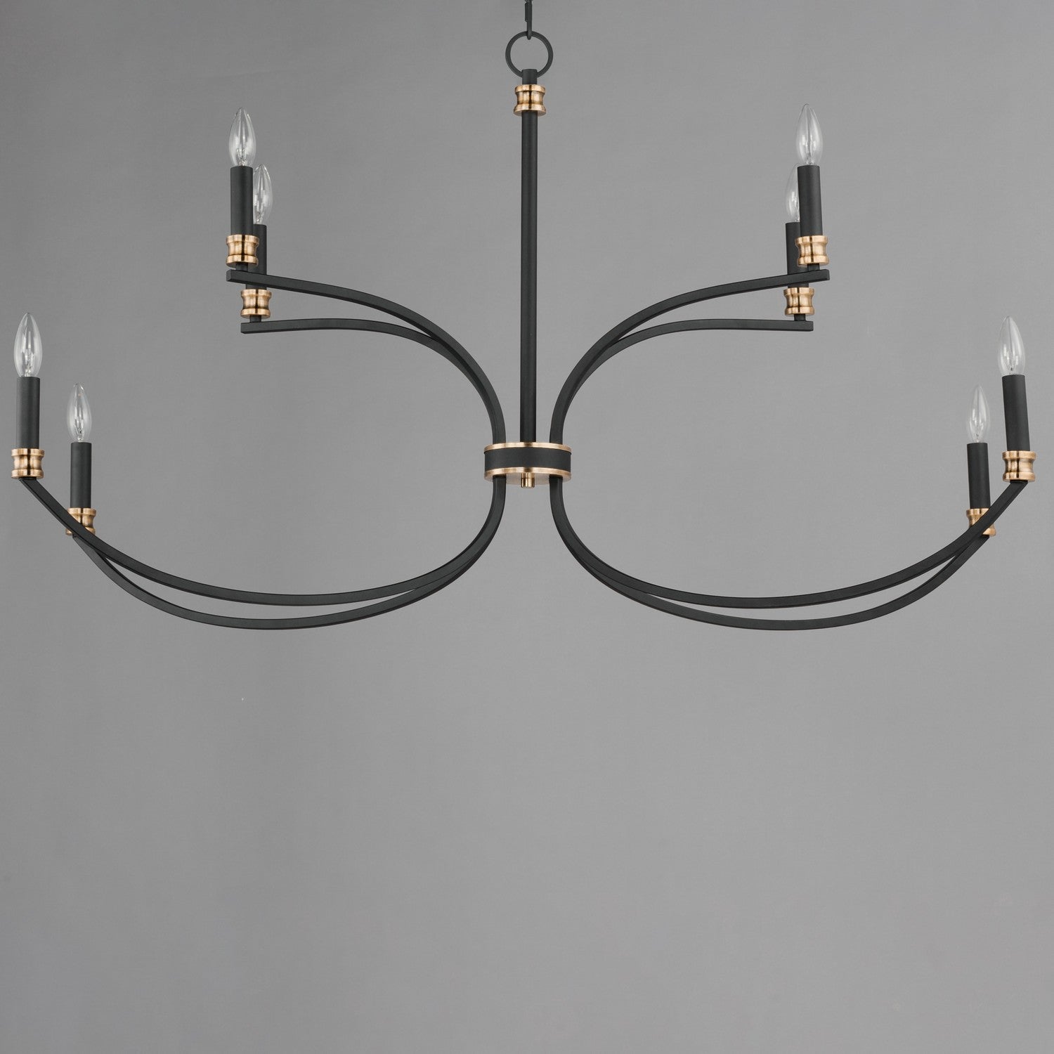 Maxim - 11378BKAB - Eight Light Chandelier - Charlton - Black / Antique Brass