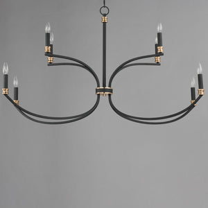 Maxim - 11378BKAB - Eight Light Chandelier - Charlton - Black / Antique Brass