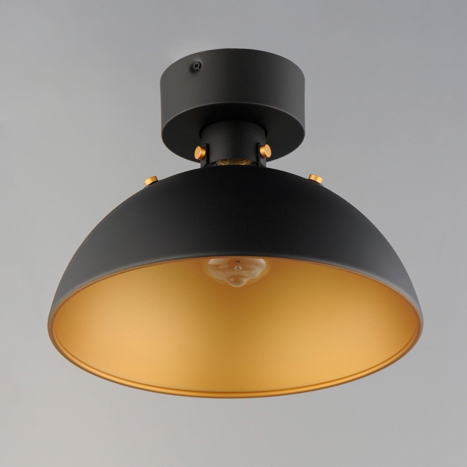 Maxim - 12040ABBK - One Light Flush Mount - Dawn - Antique Brass / Black