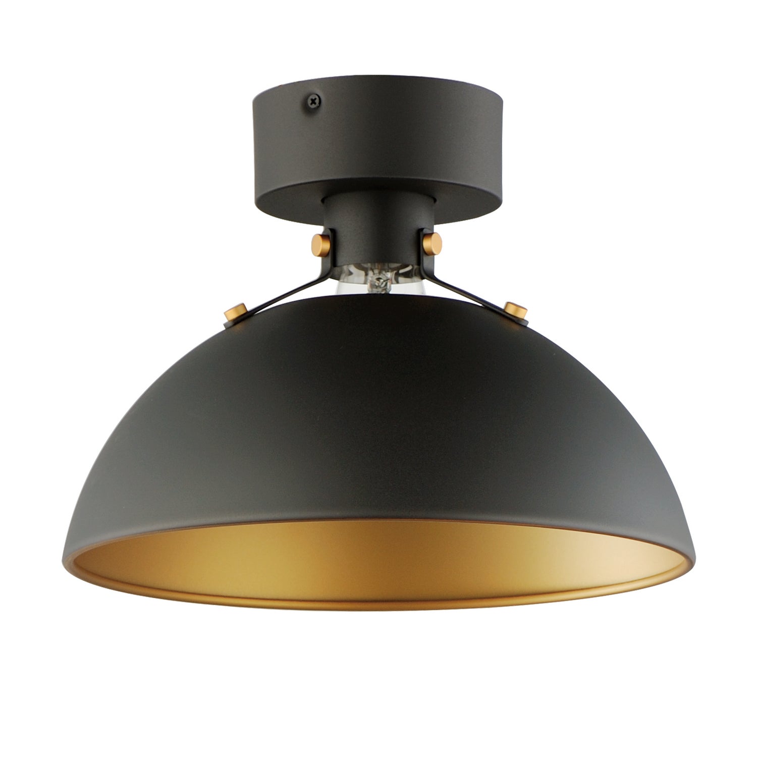 Maxim - 12040ABBK - One Light Flush Mount - Dawn - Antique Brass / Black