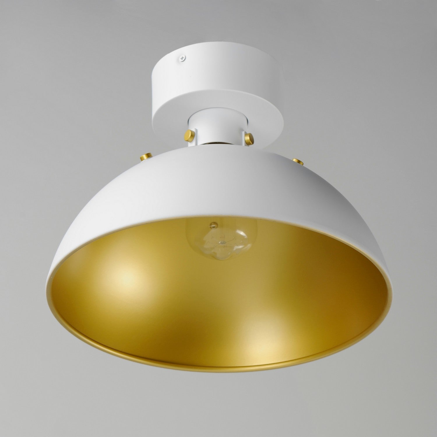 Maxim - 12040WTSBR - One Light Flush Mount - Dawn - White/Satin Brass