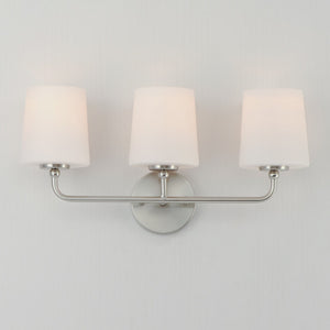 Maxim - 12093SWSN - Three Light Bath Vanity - Bristol - Satin Nickel