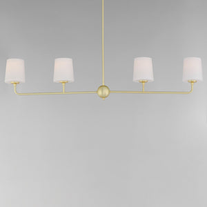 Maxim - 12097SWSBR - Four Light Linear Chandelier - Bristol - Satin Brass