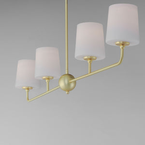 Maxim - 12097SWSBR - Four Light Linear Chandelier - Bristol - Satin Brass