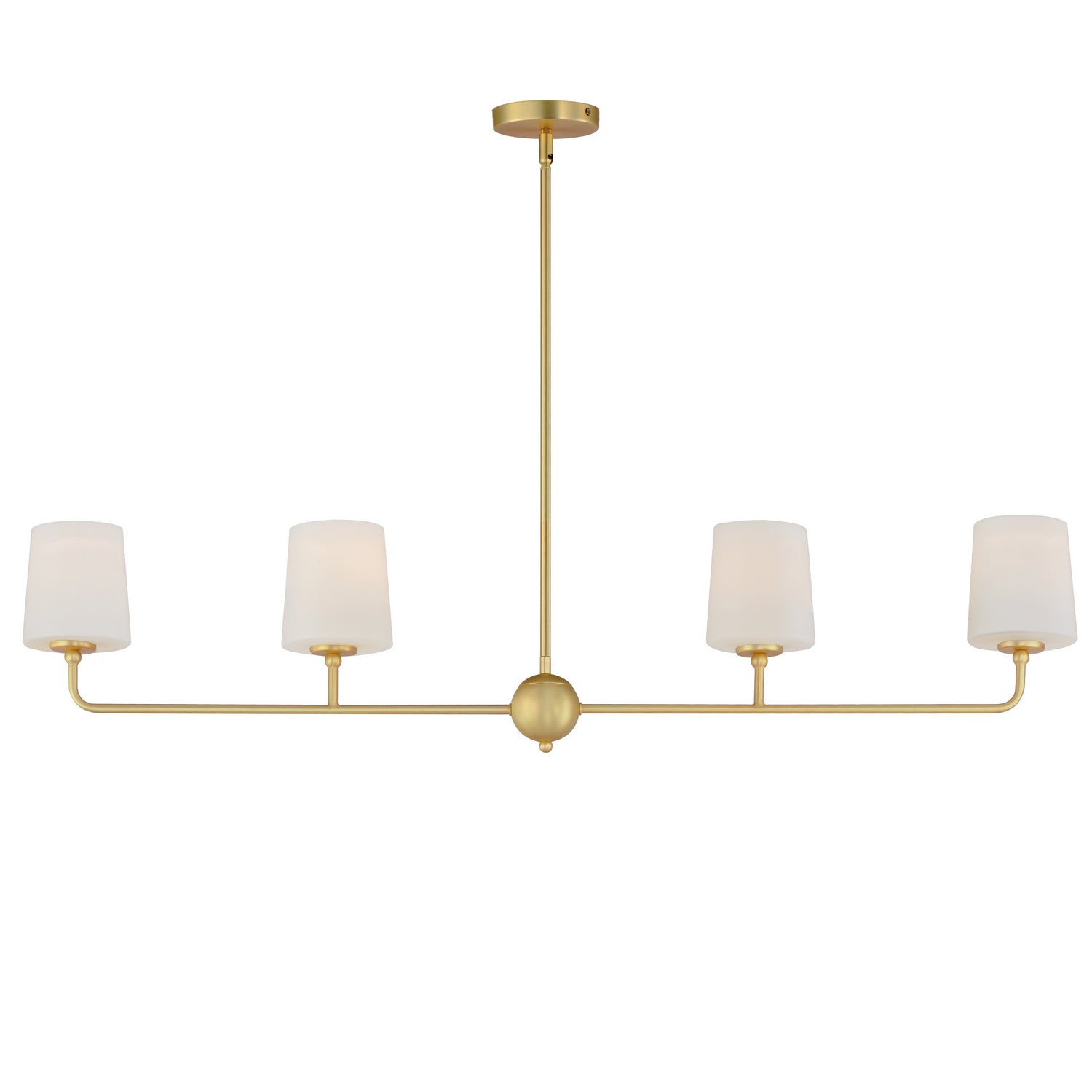 Maxim - 12097SWSBR - Four Light Linear Chandelier - Bristol - Satin Brass