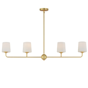 Maxim - 12097SWSBR - Four Light Linear Chandelier - Bristol - Satin Brass