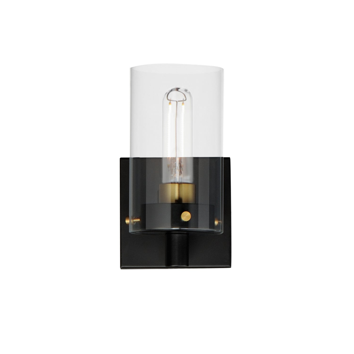 Maxim - 12401CLBKSBR - One Light Wall Sconce - Pinn - Black / Satin Brass