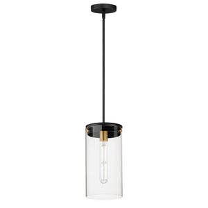 Maxim - 12408CLBKSBR - One Light Pendant - Pinn - Black / Satin Brass