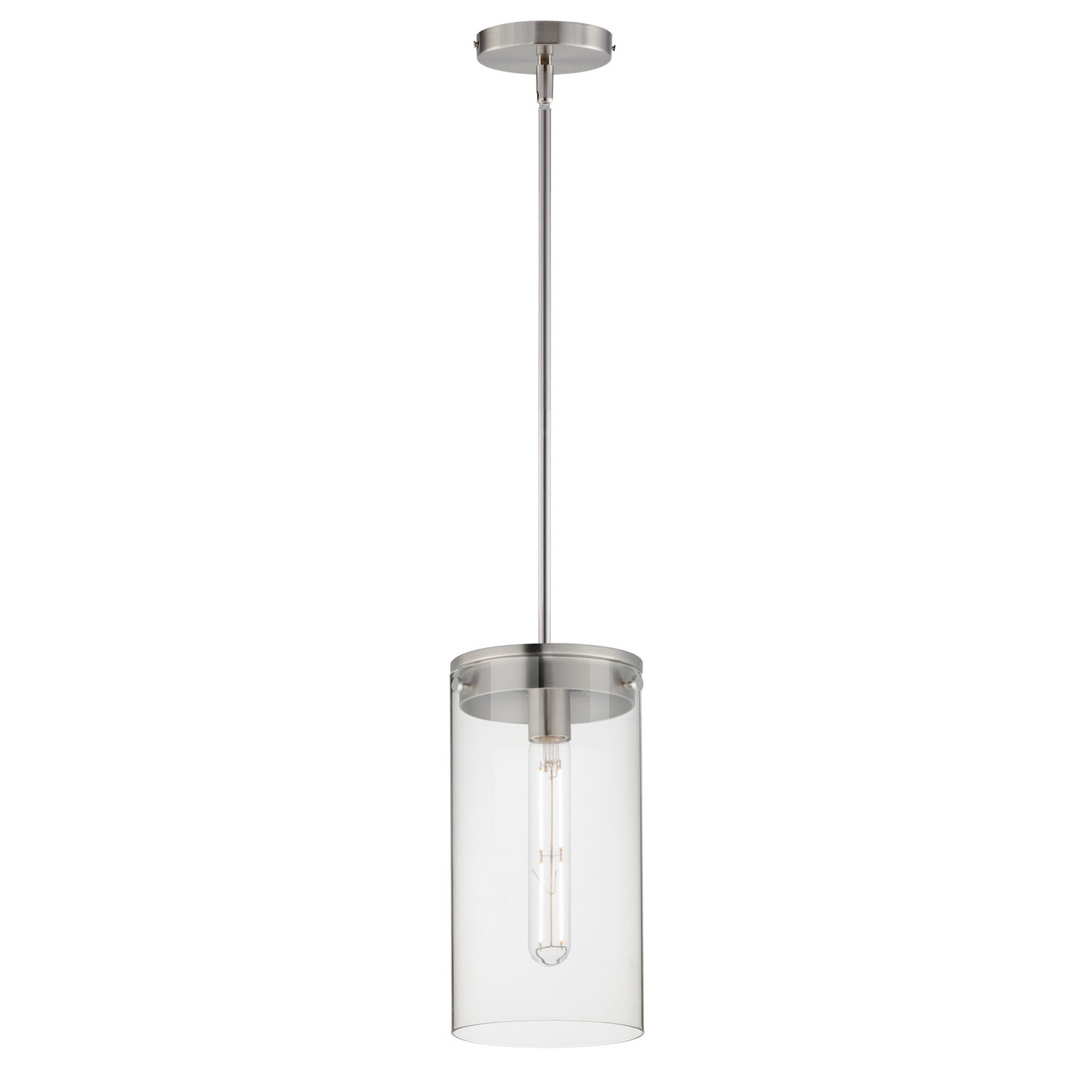 Maxim - 12408CLSN - One Light Pendant - Pinn - Satin Nickel