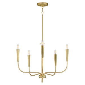 Maxim - 24815SBR - Five Light Chandelier - Vela - Satin Brass