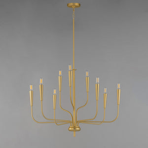 Maxim - 24819SBR - Nine Light Chandelier - Vela - Satin Brass