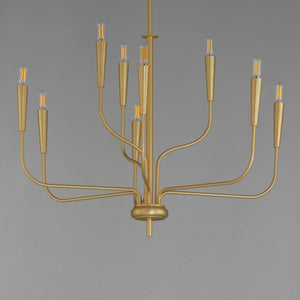 Maxim - 24819SBR - Nine Light Chandelier - Vela - Satin Brass