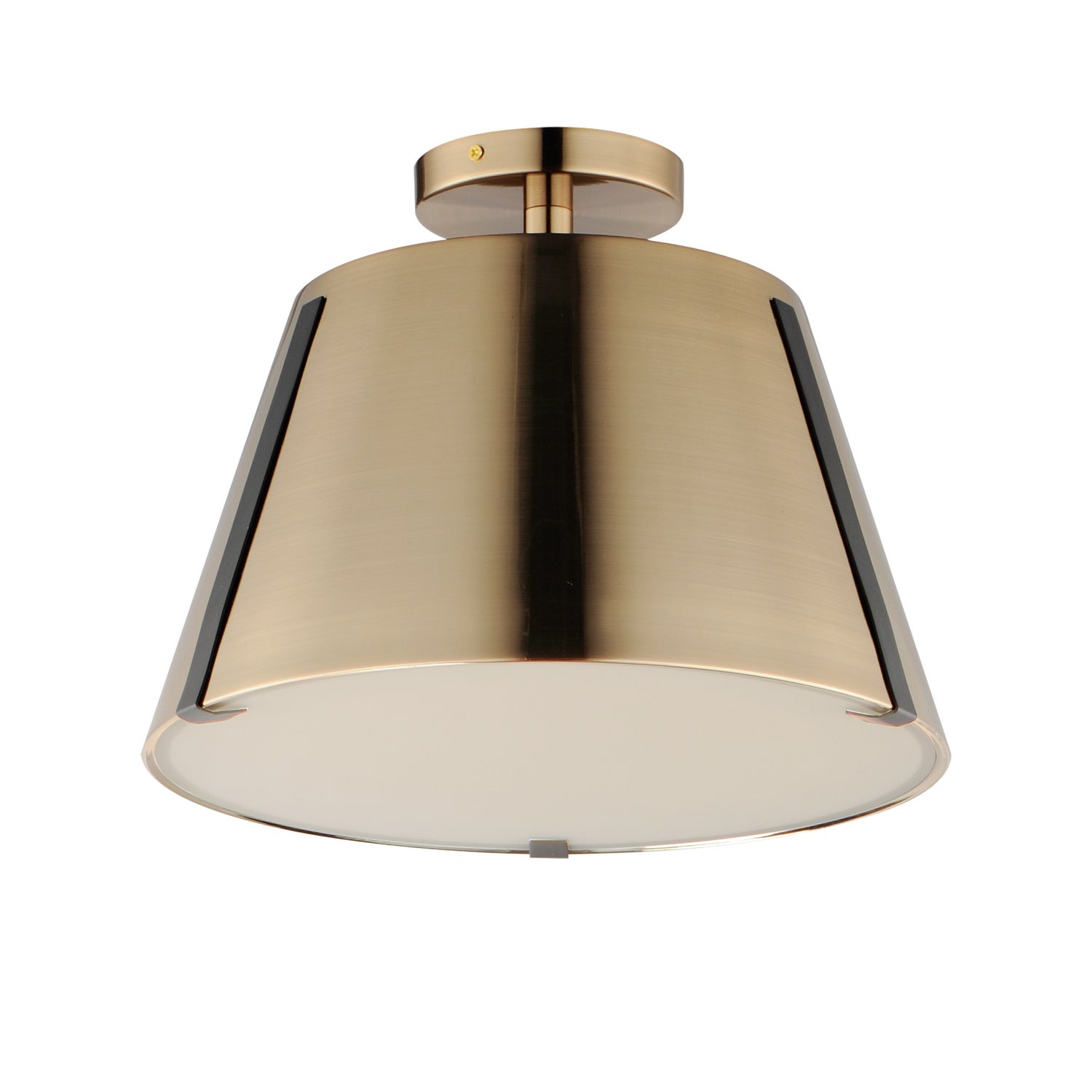 Maxim - 25170DBZHR - LED Semi Flush Mount - Carlo - Dark Bronze, Leather, Heritage Brass