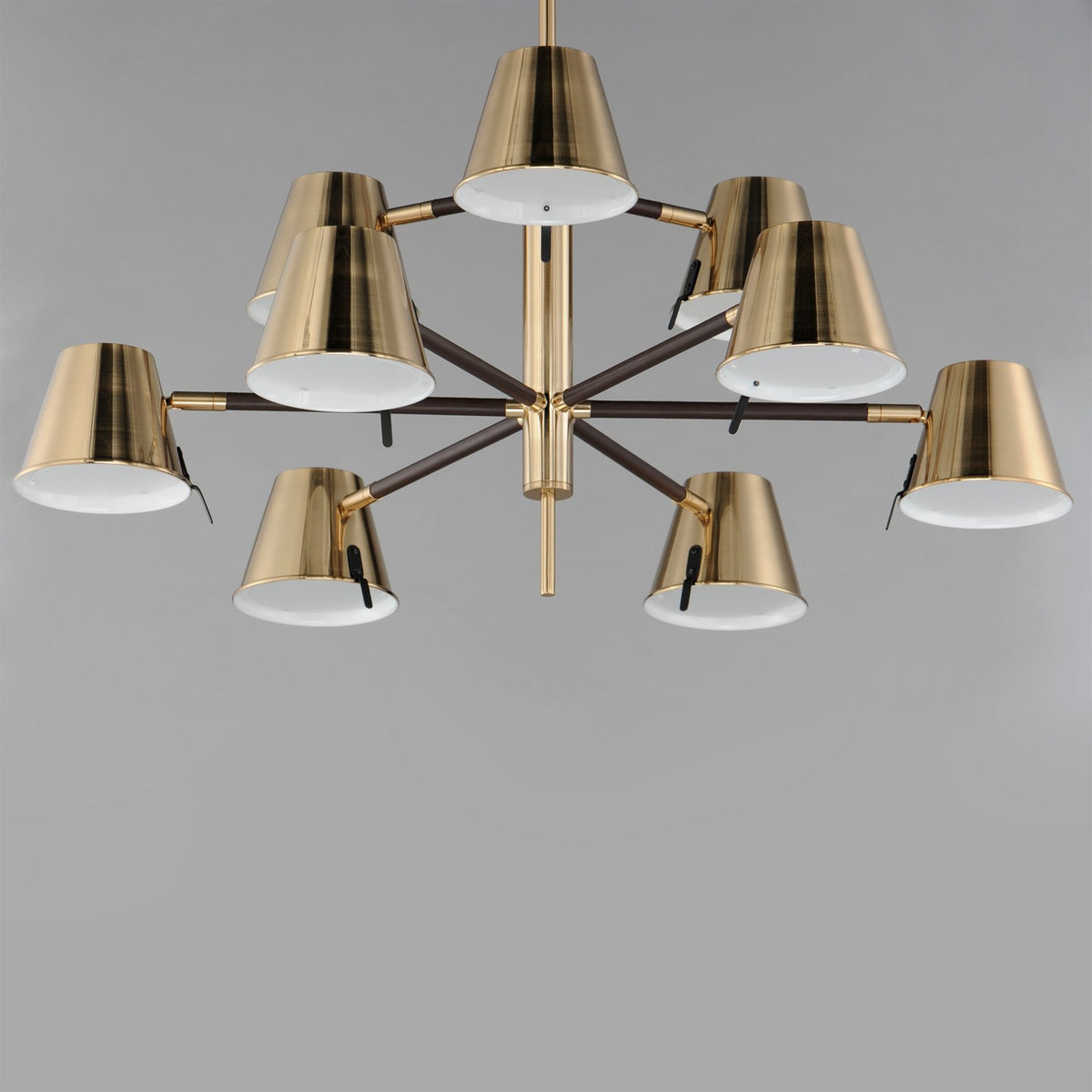 Maxim - 25179DBZHR - LED Chandelier - Carlo - Dark Bronze, Leather, Heritage Brass