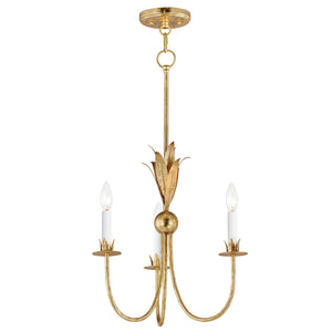 Maxim - 2883GL - Three Light Chandelier - Paloma - Gold Leaf