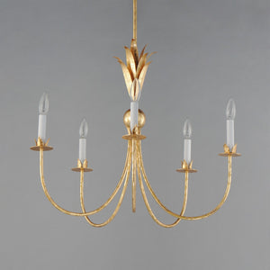 Maxim - 2885GL - Five Light Chandelier - Paloma - Gold Leaf