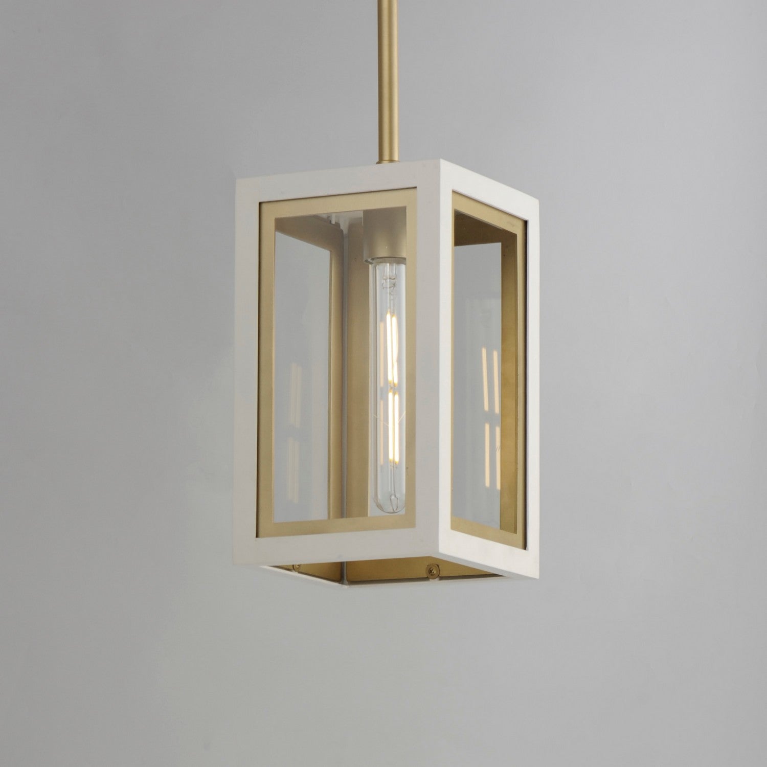 Maxim - 30051CLWTGLD - One Light Outdoor Pendant - Neoclass - White/Gold