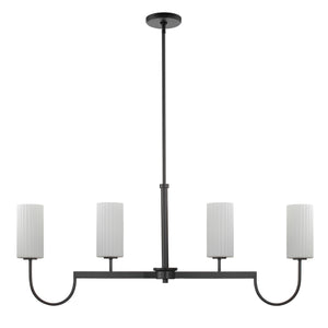 Maxim - 32004SWBK - Four Light Linear Chandelier - Town and Country - Black