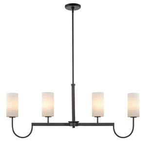 Maxim - 32004SWBK - Four Light Linear Chandelier - Town and Country - Black