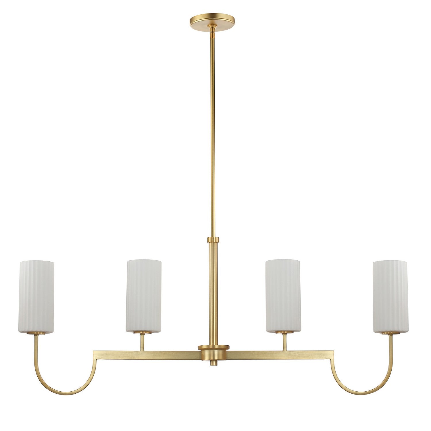 Maxim - 32004SWSBR - Four Light Linear Chandelier - Town and Country - Satin Brass