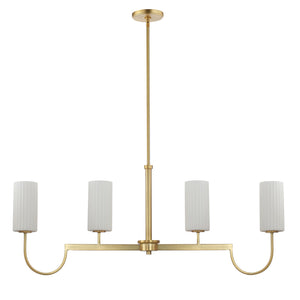 Maxim - 32004SWSBR - Four Light Linear Chandelier - Town and Country - Satin Brass